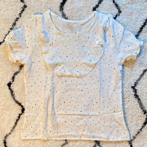 24 HR SALE 🌟 Short Sleeve White Polka Dot Top